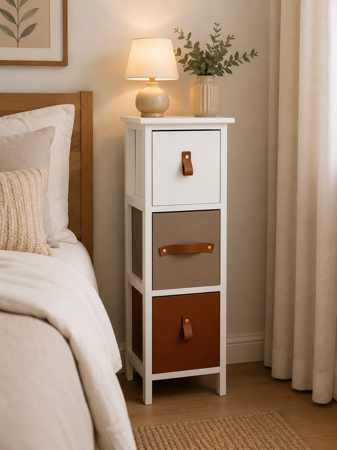 Συρταριέρα MDF με 3 Συρτάρια με Λαβή Multi 25x25x77cm MRShome
