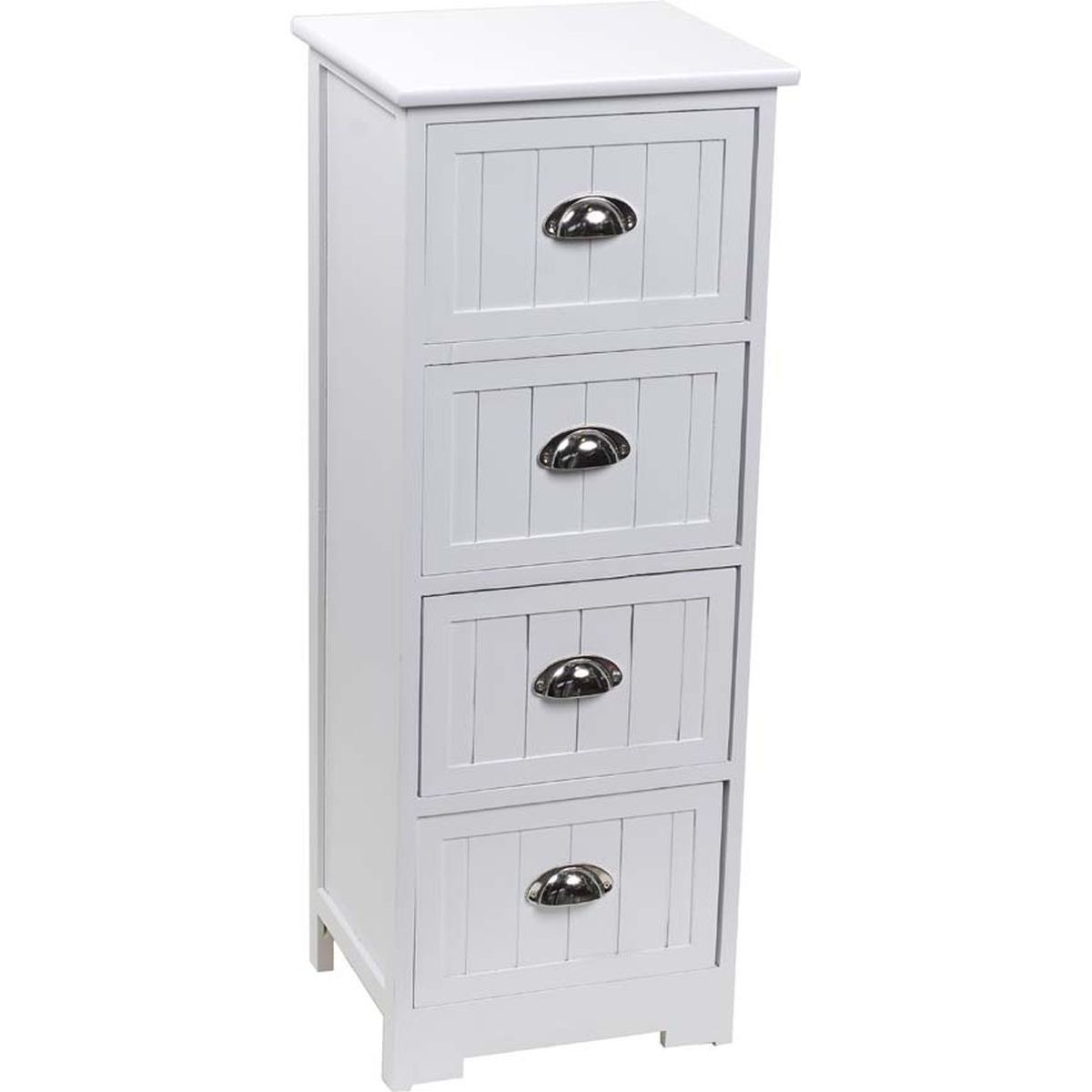 Συρταριέρα MDF με 4 Συρτάρια Λευκή 35x30x90cm MRShome