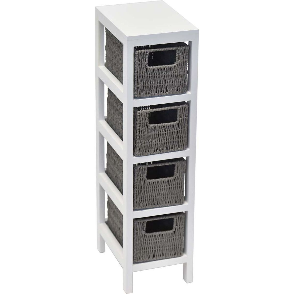 Συρταριέρα με 4 Συρτάρια MDF Γκρι/Λευκή 17x24x65cm MRShome