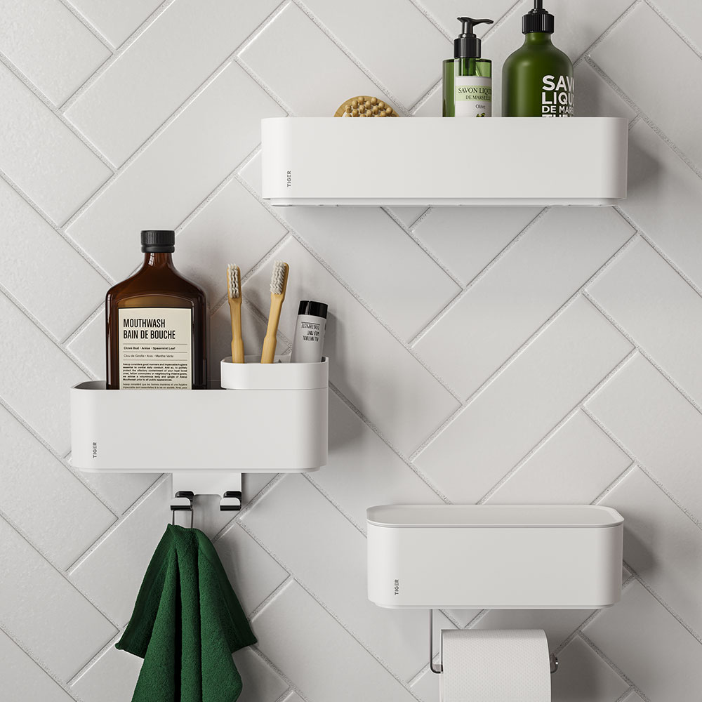 Tiger 2-Store Χαρτοθήκη Επιτοίχια με Αποθηκευτικό Χώρο White 800379