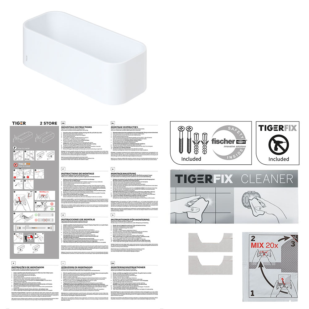 Tiger 2-Store Επιτοίχιο Ράφι 25 cm White 1500010146