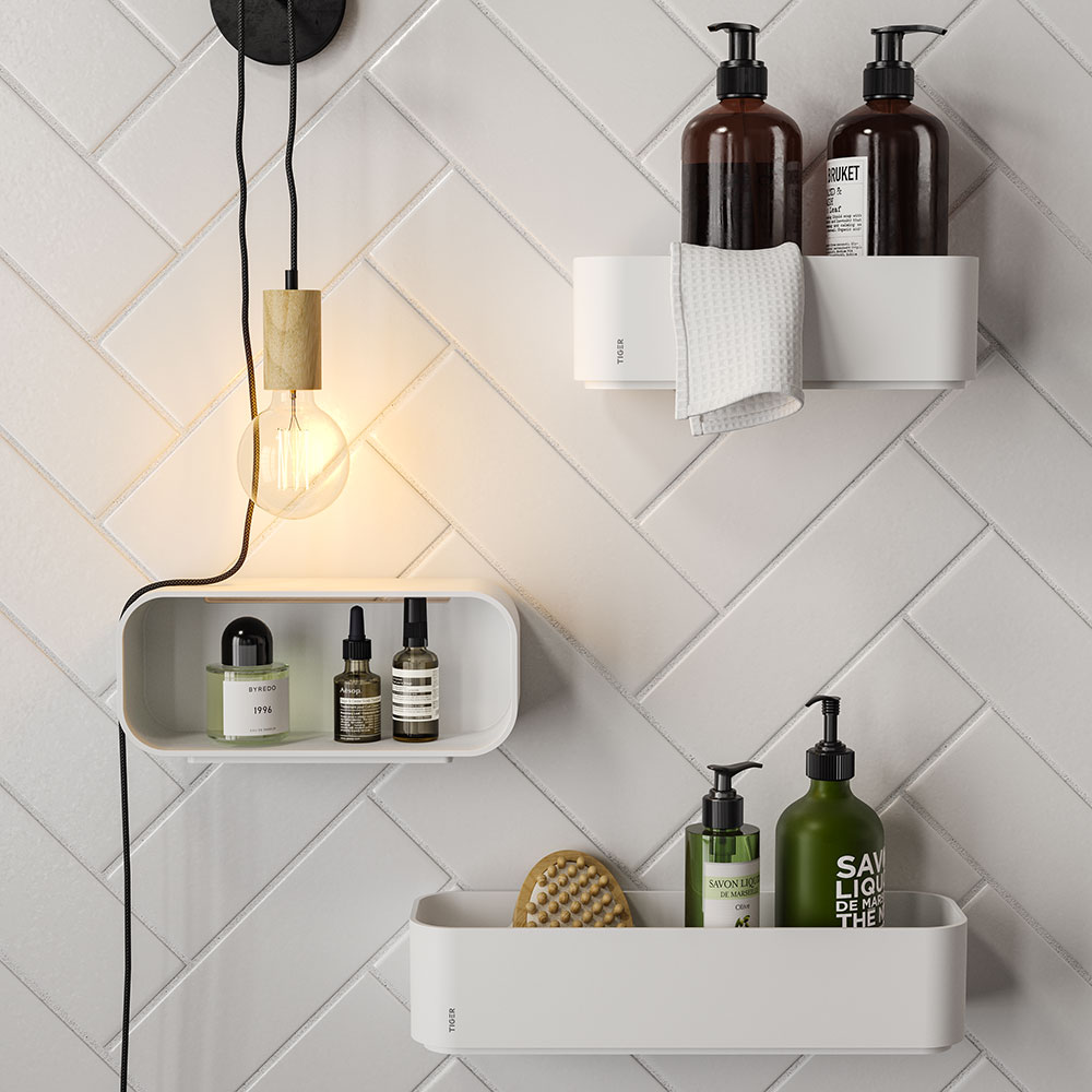 Tiger 2-Store Επιτοίχιο Ράφι 35 cm White 800381