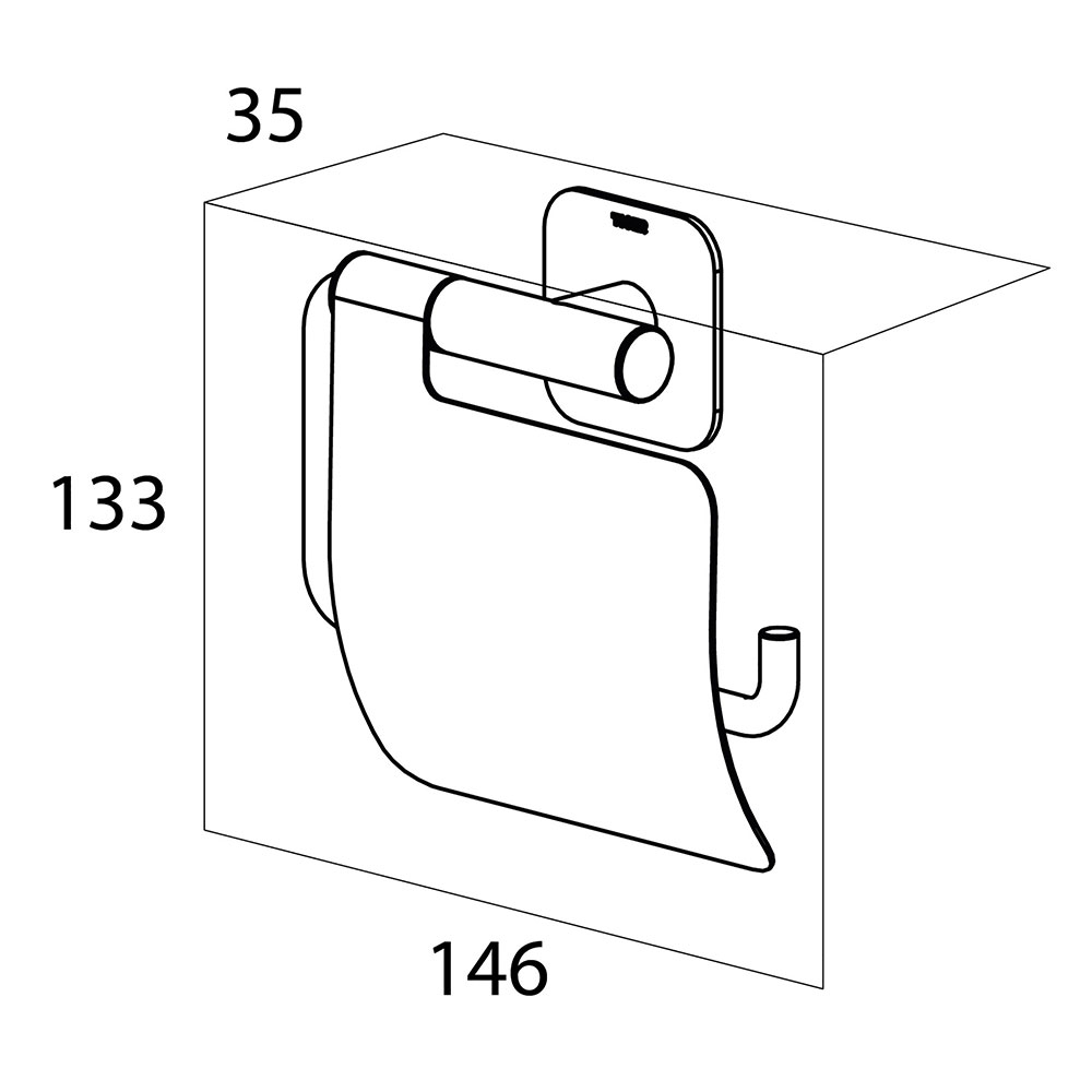 Tiger Colar Χαρτοθήκη με Κάλυμμα Polished stainless steel 1314130346