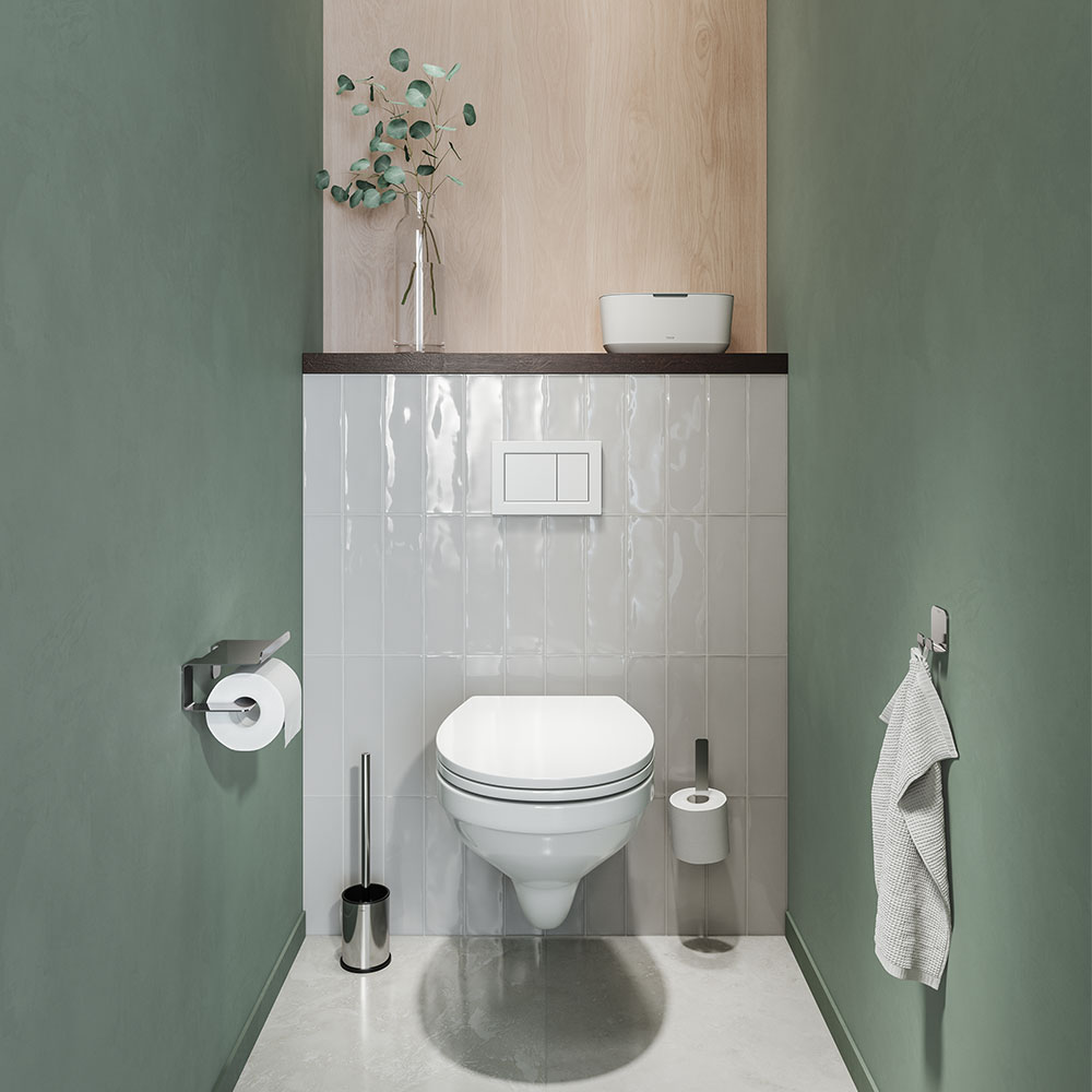 Tiger Colar Χαρτοθήκη με Ράφι Polished stainless steel 1314230346