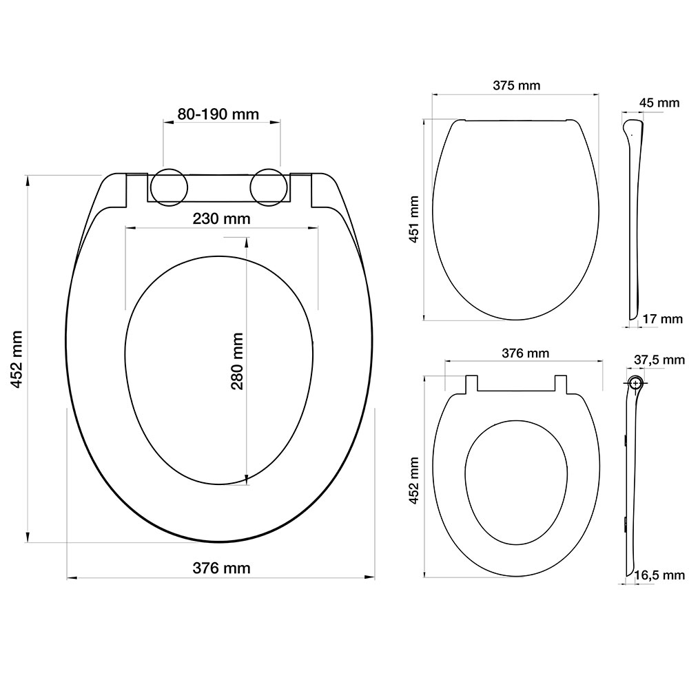 Tiger Ventura Καπάκι Λεκάνης Duroplast Black 251490746