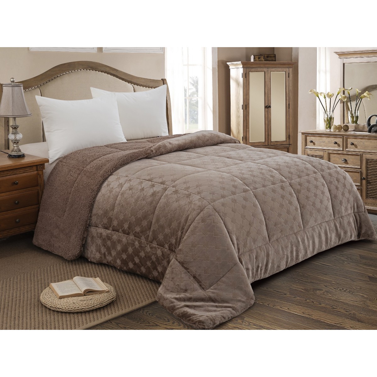 ΚΟΥΒΕΡΤΟΠΑΠΛΩΜΑ ΗΜΙΔΙΠΛΟ 180X240 ADAM HOME (825) BROWN