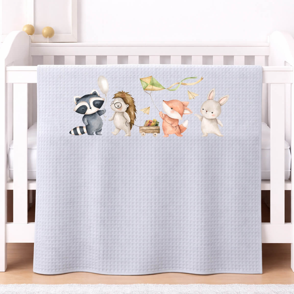 Βρεφική Κουβέρτα Πικέ Κούνιας 110 Χ 140 Light Grey