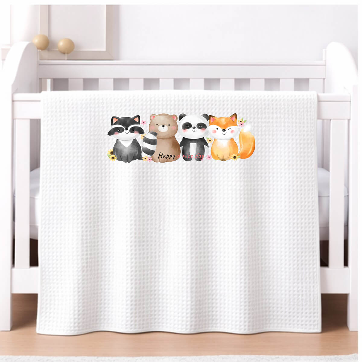 Βρεφική Κουβέρτα Πικέ Κούνιας 110 Χ 140 White