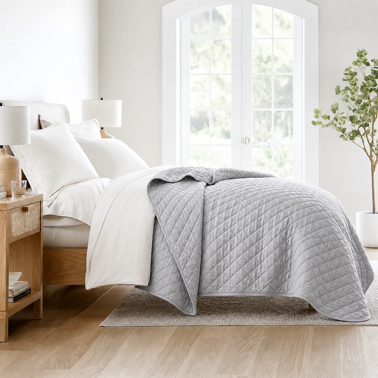 Κουβερλί Μονό Ξενοδοχείου 100% Cοtton Grey