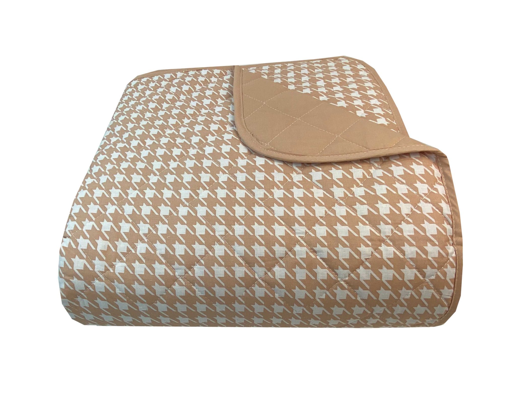 Κουβερλι Υπέρδιπλα 220x240 Pied De Poule Beige