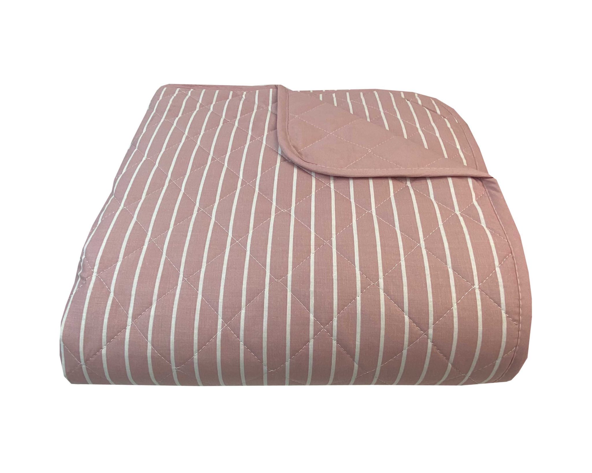 Κουβερλι Υπέρδιπλα 220x240 Stripe Dusty Rose