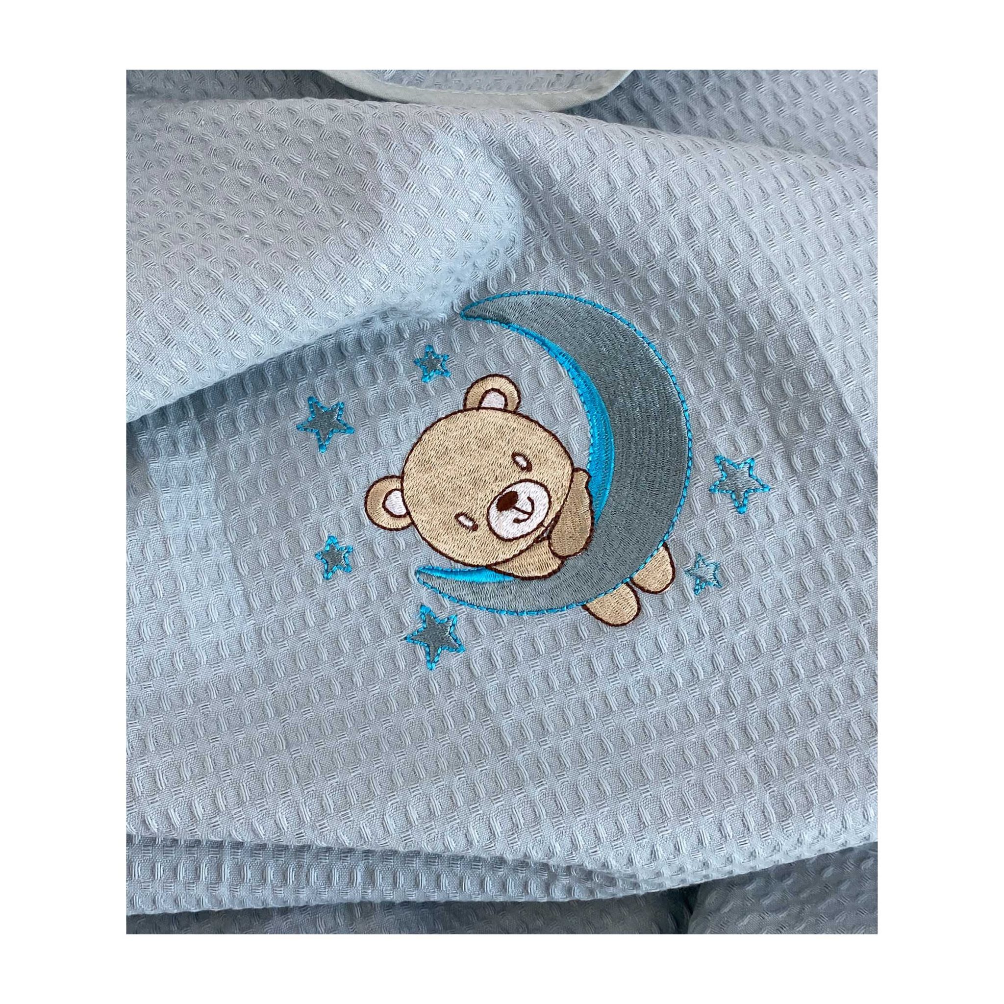 Κουβέρτα Πικέ Αγκαλιάς & Λίκνου 80  Χ 110 Petrol