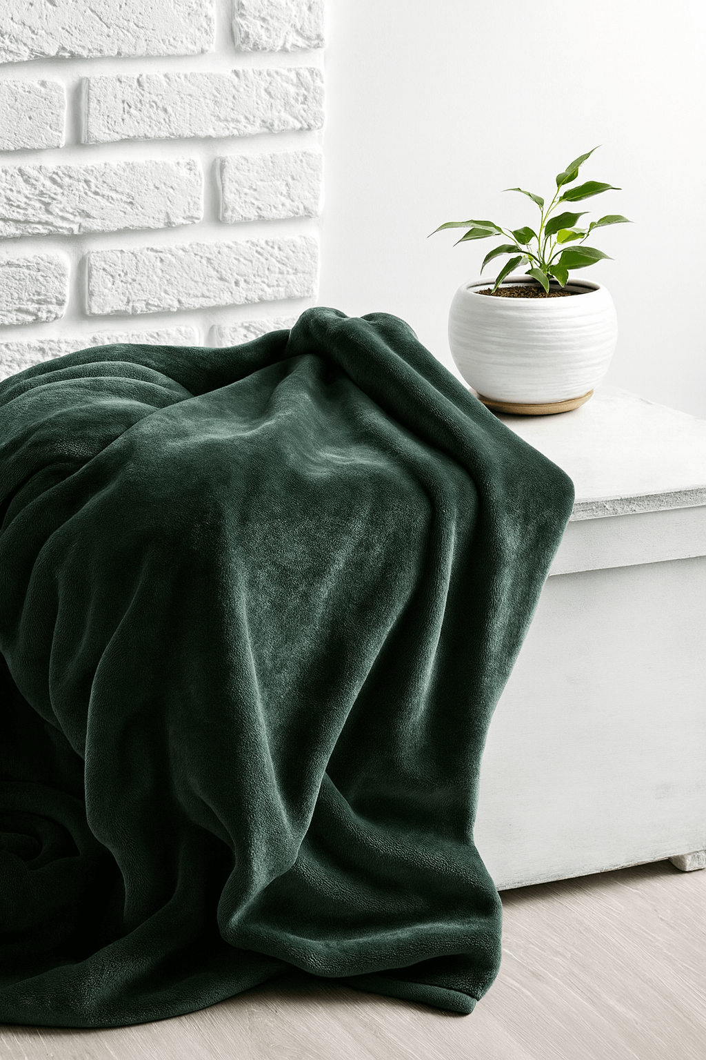 Κουβέρτα βελουτέ υπέρδιπλη Olive
