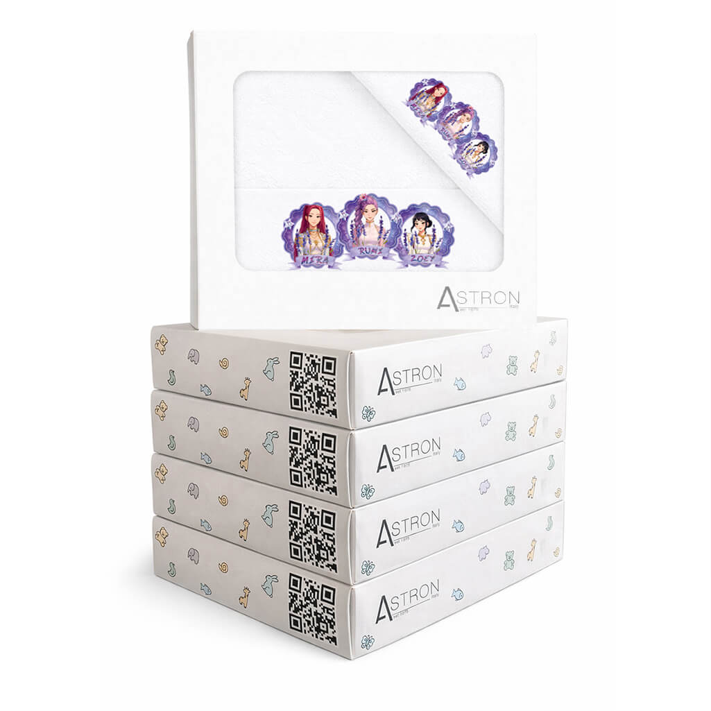 Παιδικές Πετσέτες (σετ 2 τεμ) Girls Band White