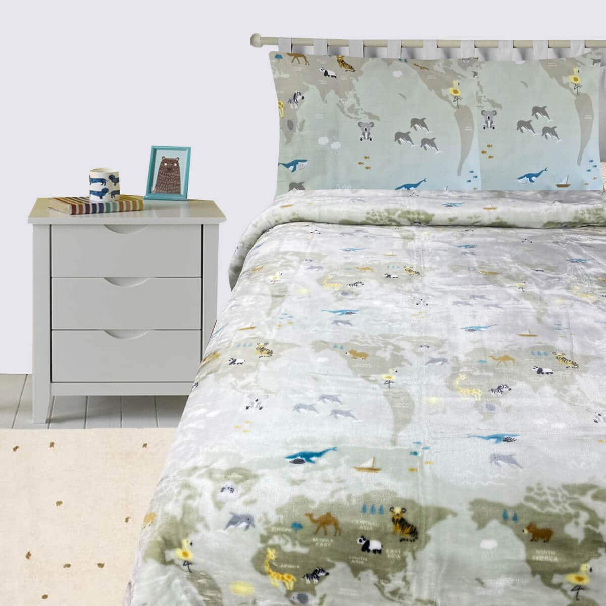 Παιδική Κουβέρτα Βελουτέ Μονή 160x220 Animal World