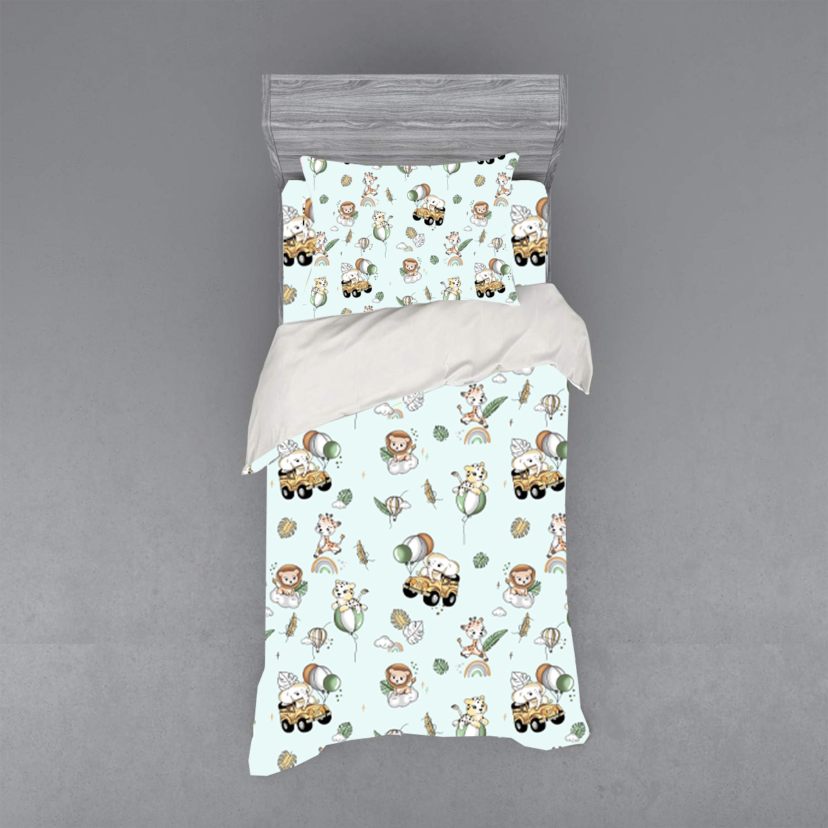 Παιδικό Σεντόνι Με Λάστιχο 1Χ(105Χ200+30)+1Χ(52χ72) Happy Zoo