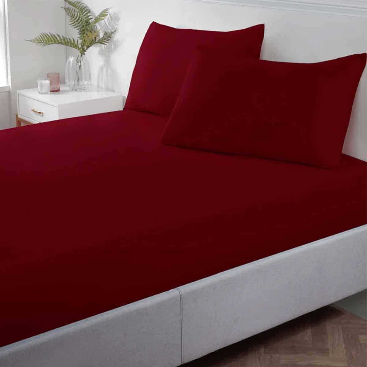 Σεντόνι Με Λάστιχο (160x200+40) Red Wine