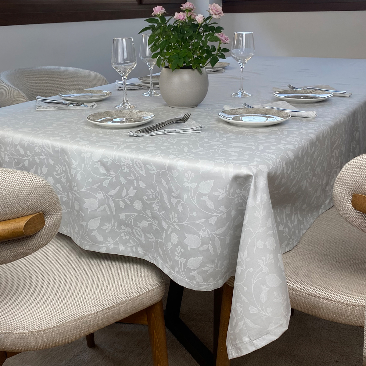 Τραπεζομάντηλο Σετ 7τεμ (140Χ180+6Πετσέτες) Grey