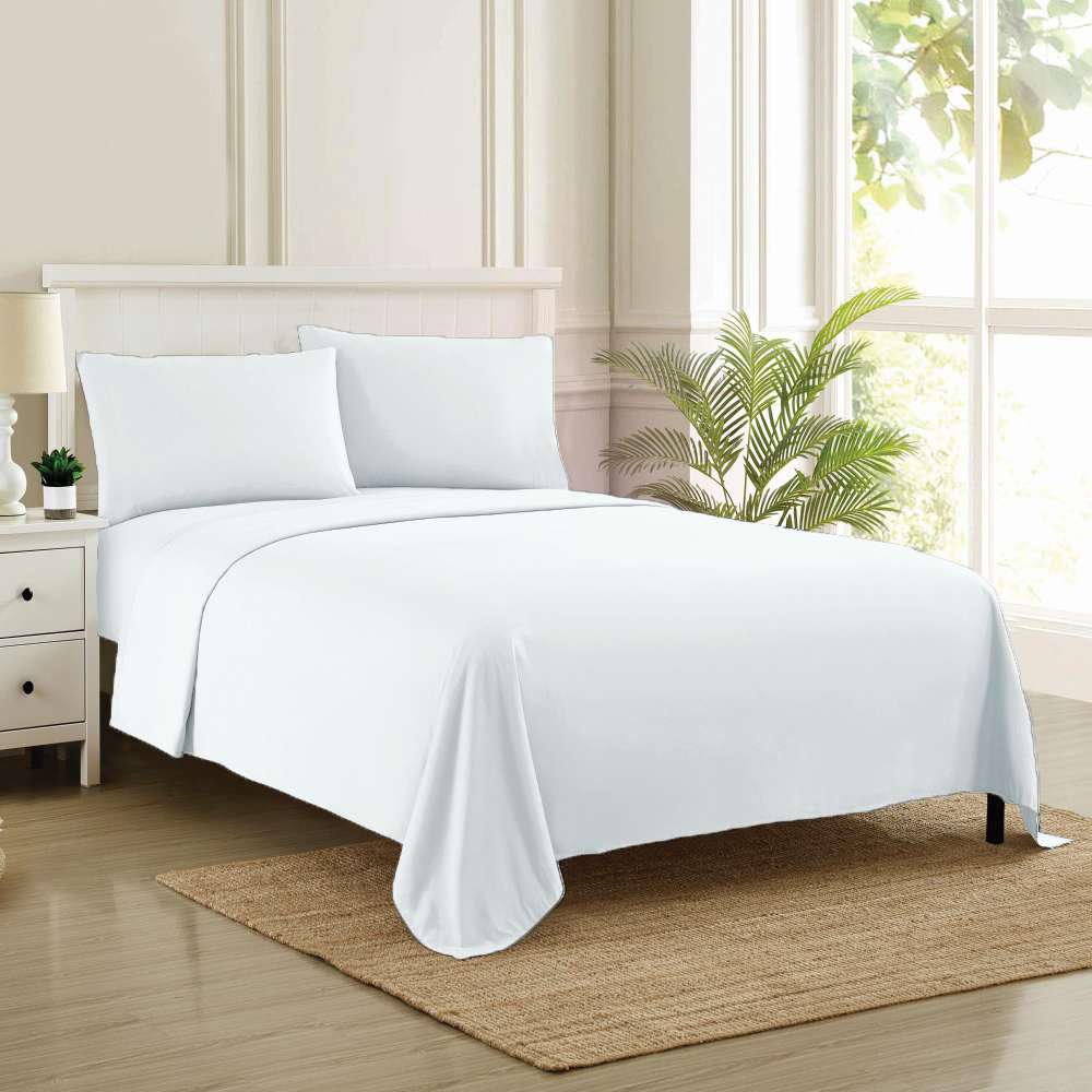 Σεντόνι Μεμονωμένο King Size Με Λάστιχο Solid White 1Τμχ 180X200+35 Espree