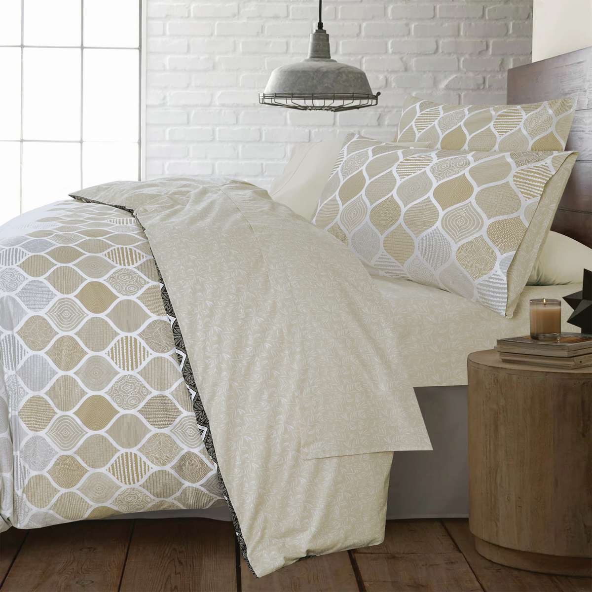 Σετ Σεντόνια Μονά Geo Beige 3Τμχ 170X270 Espree Σετ Σεντόνια Μονά Geo Beige 3Τμχ 170X270 Espree