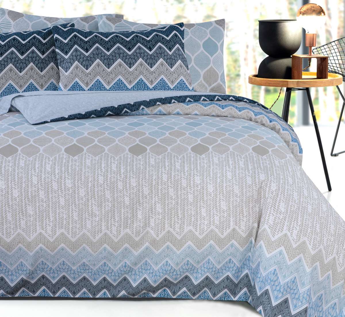 Σετ Σεντόνια Μονά Kiris Blue 3Τμχ 170X270 Espree