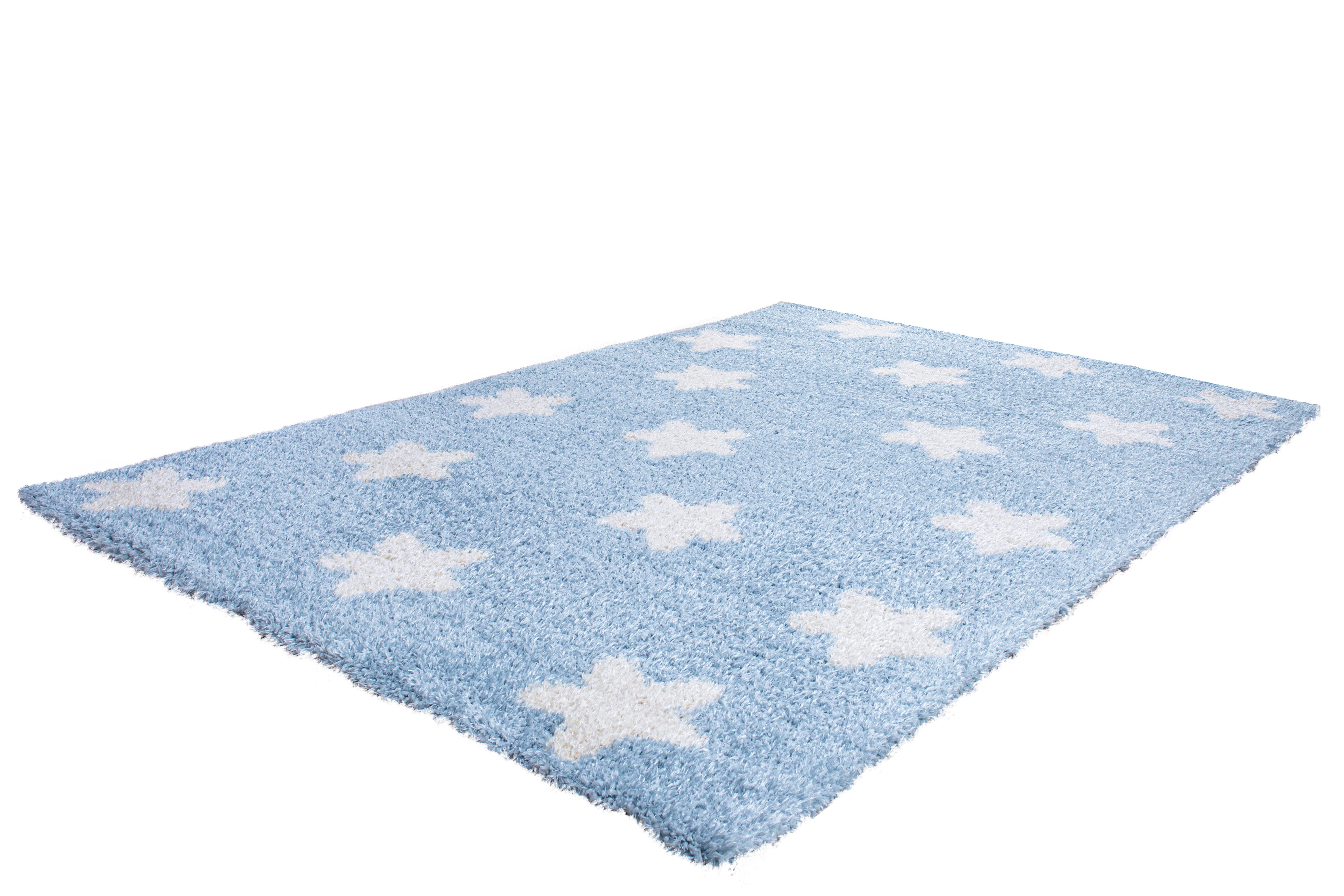 Shaggy παιδικό χαλί Cocoon 8391/30 γαλάζιο με αστεράκια - 1,40x2,00 Colore Colori