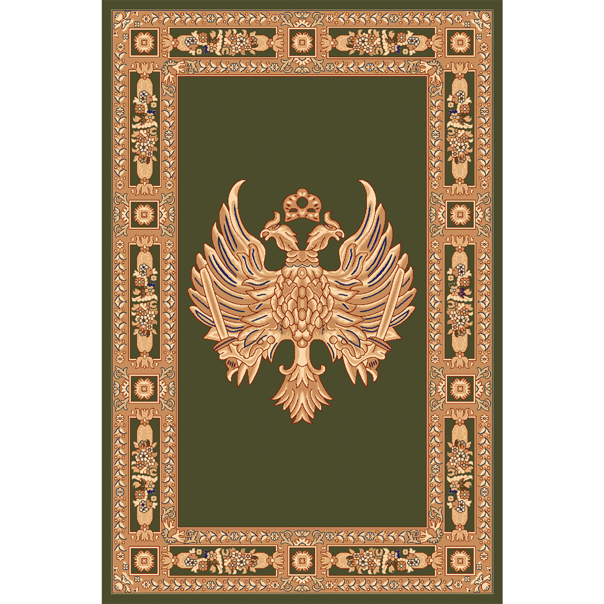Χαλί 100x130 Isexan Atlantis Orthodoxia Ανοιχτά Φτερά Πράσινο