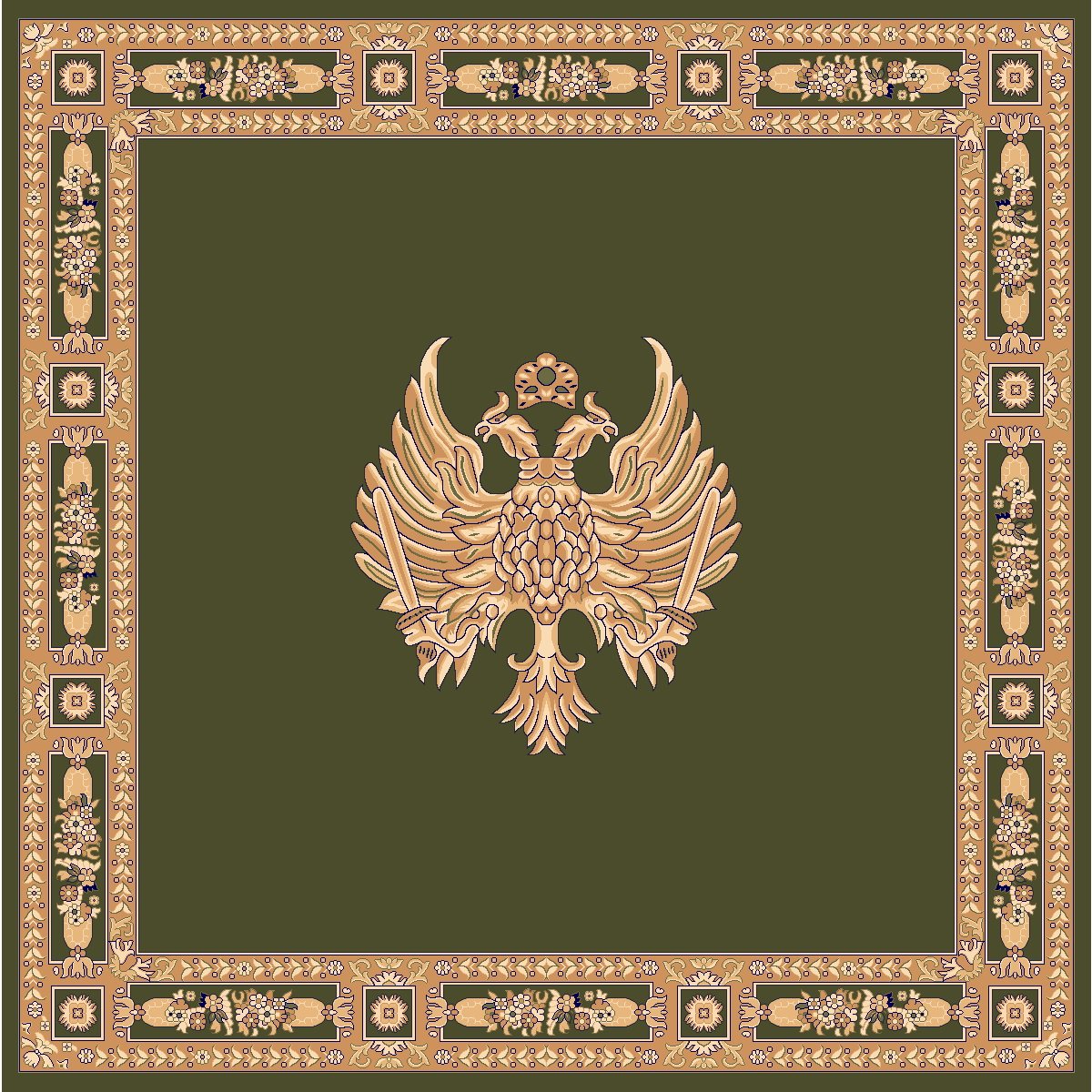 Χαλί 300x300 Isexan Atlantis Orthodoxia Ανοιχτά Φτερά Πράσινο