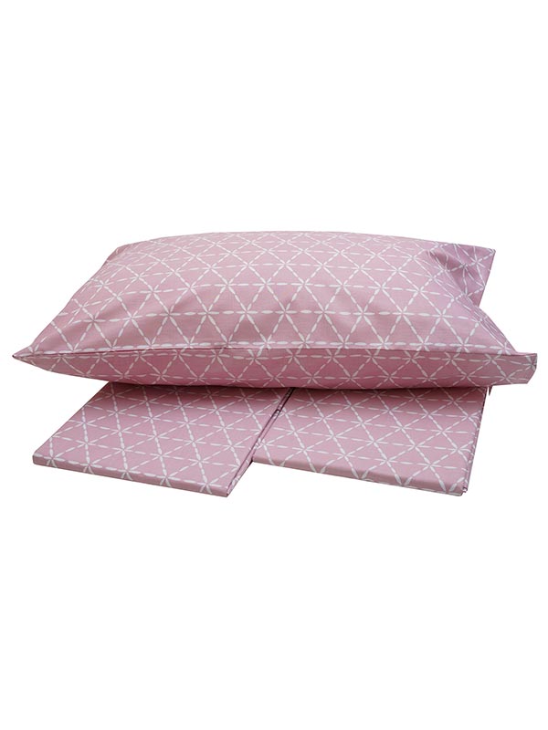 Σεντόνια Σετ Υπέρδιπλο 220x250 Sunshine Menta Εμπριμέ 940 Pink