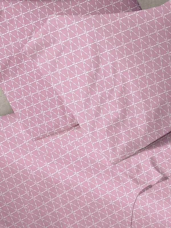 Σεντόνια Σετ Υπέρδιπλο 220x250 Sunshine Menta Εμπριμέ 940 Pink