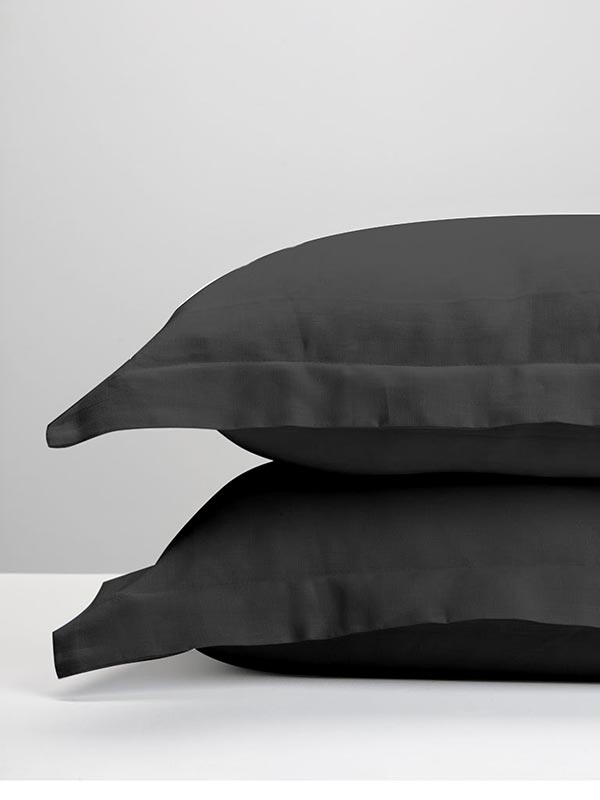 Μαξιλαροθήκες 50x70 Σετ 2 τεμ. Sunshine Oxford Satin dark Grey