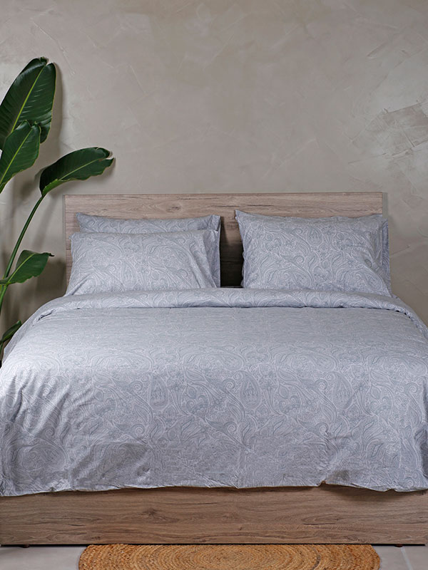 Σετ Σεντόνια Cotton Feelings 2040 Grey Μονό με λάστιχο(105x205+30)