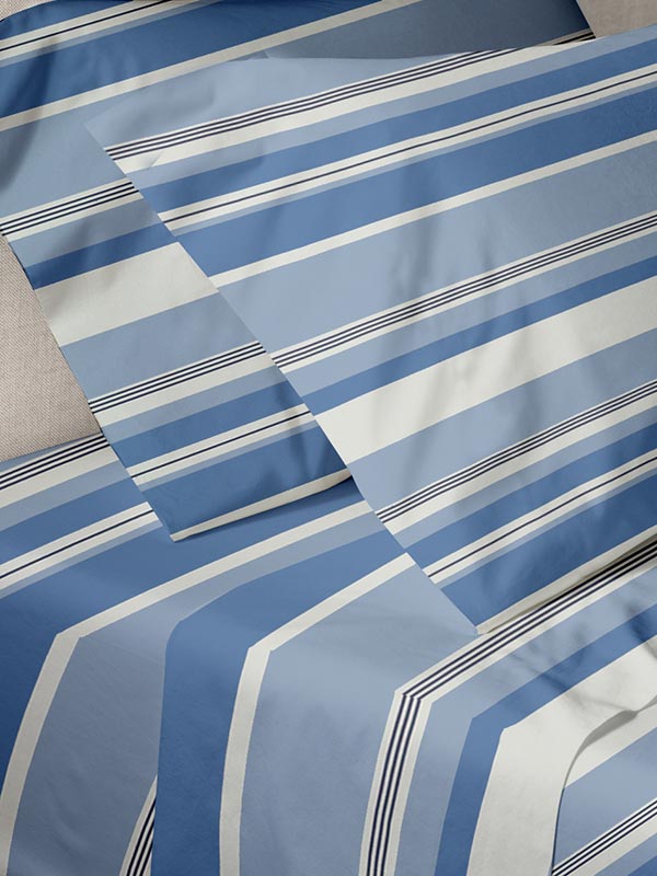 Σετ Σεντόνια Menta Εμπριμέ 550 Blue Μονο (160x250)