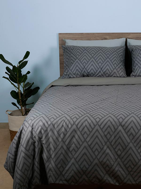 Παπλωματοθήκη Cotton Feelings 2036 Grey Διπλή (200χ250)
