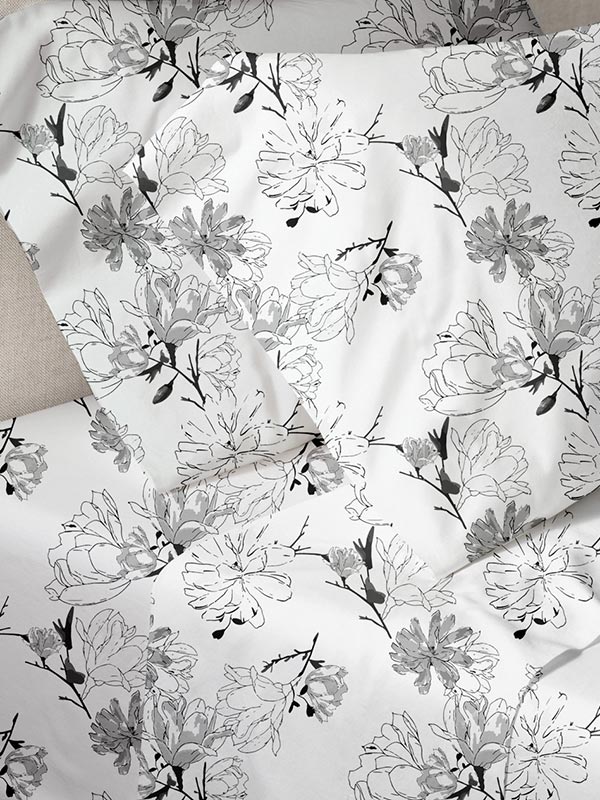 Παπλωματοθήκη Menta Εμπριμέ 070 Grey Υπέρδιπλη (230χ250)