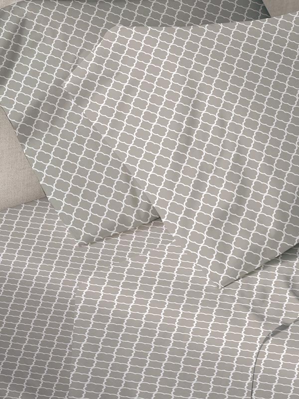 Παπλωματοθήκη Menta Εμπριμέ 530 Grey Μονή (170χ250)