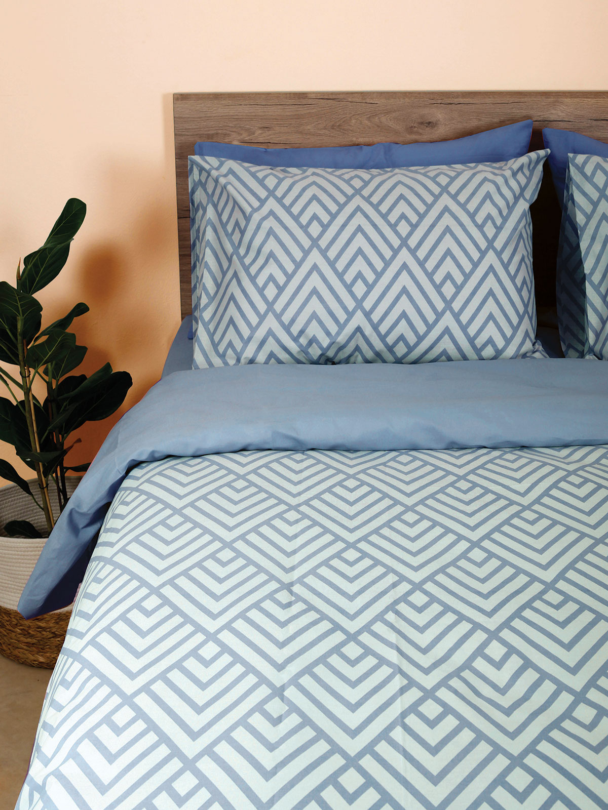 Σετ Σεντόνια Cotton Feelings 2036 Blue King Size (260x270)