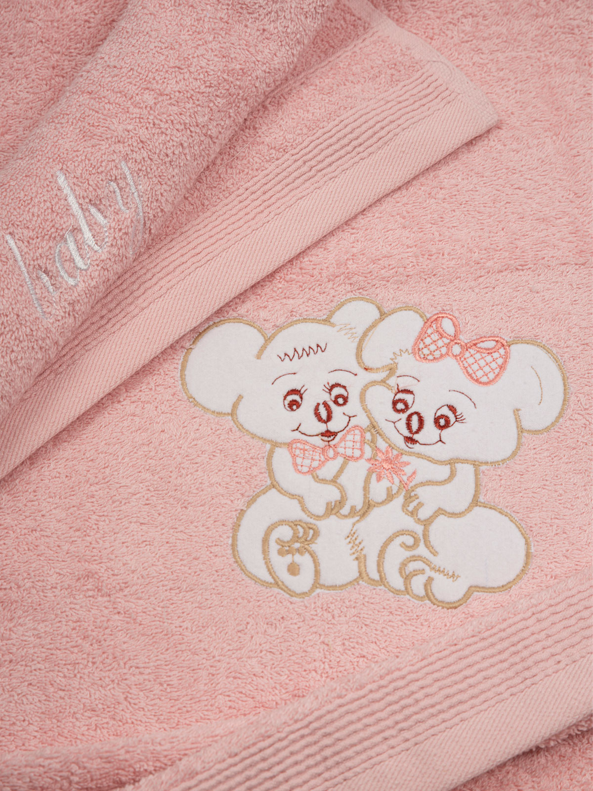 Σετ πετσέτες κεντητές Couple 06 Pink/Pink