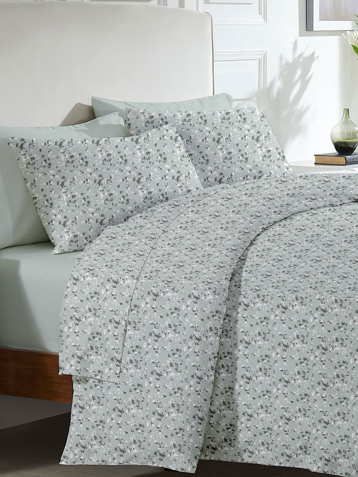 Σετ Σεντόνια Menta Εμπριμέ 320 Aqua Υπέρδιπλο (235x250)