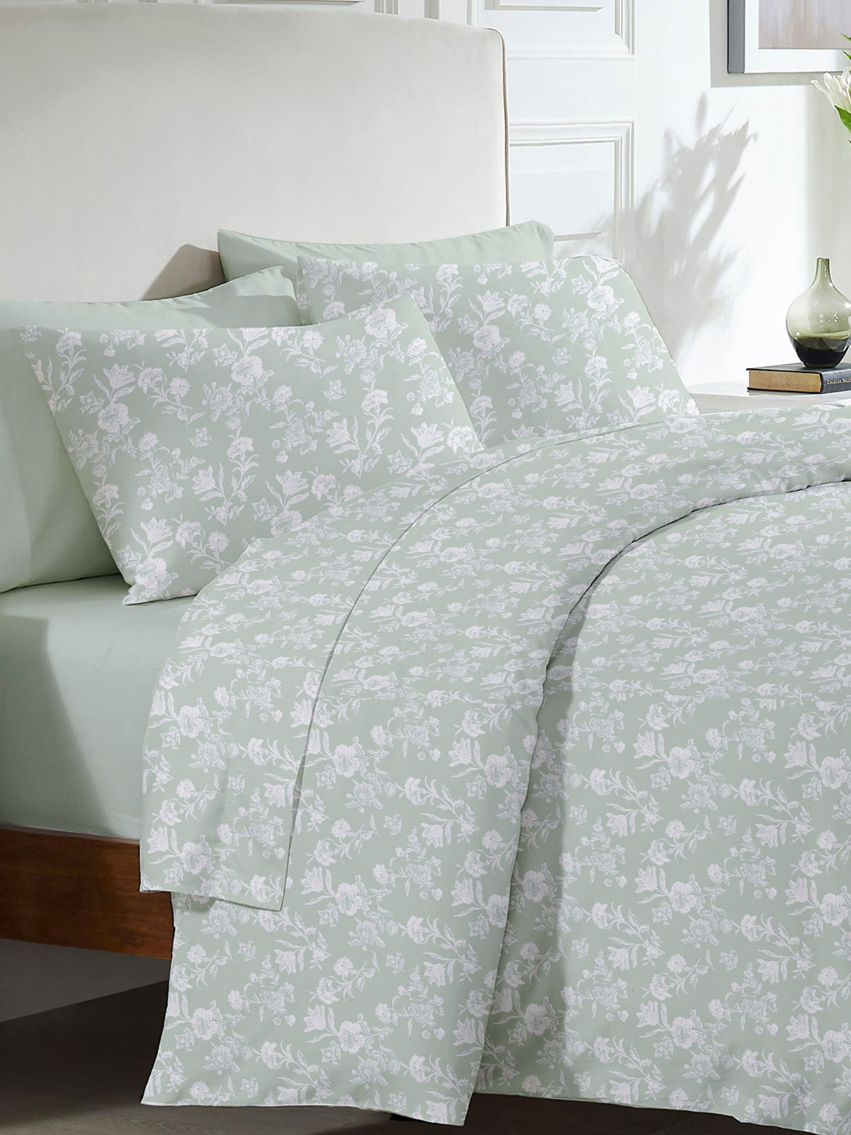 Σετ Σεντόνια Menta Εμπριμέ 340 Aqua Υπέρδιπλο (235x250)