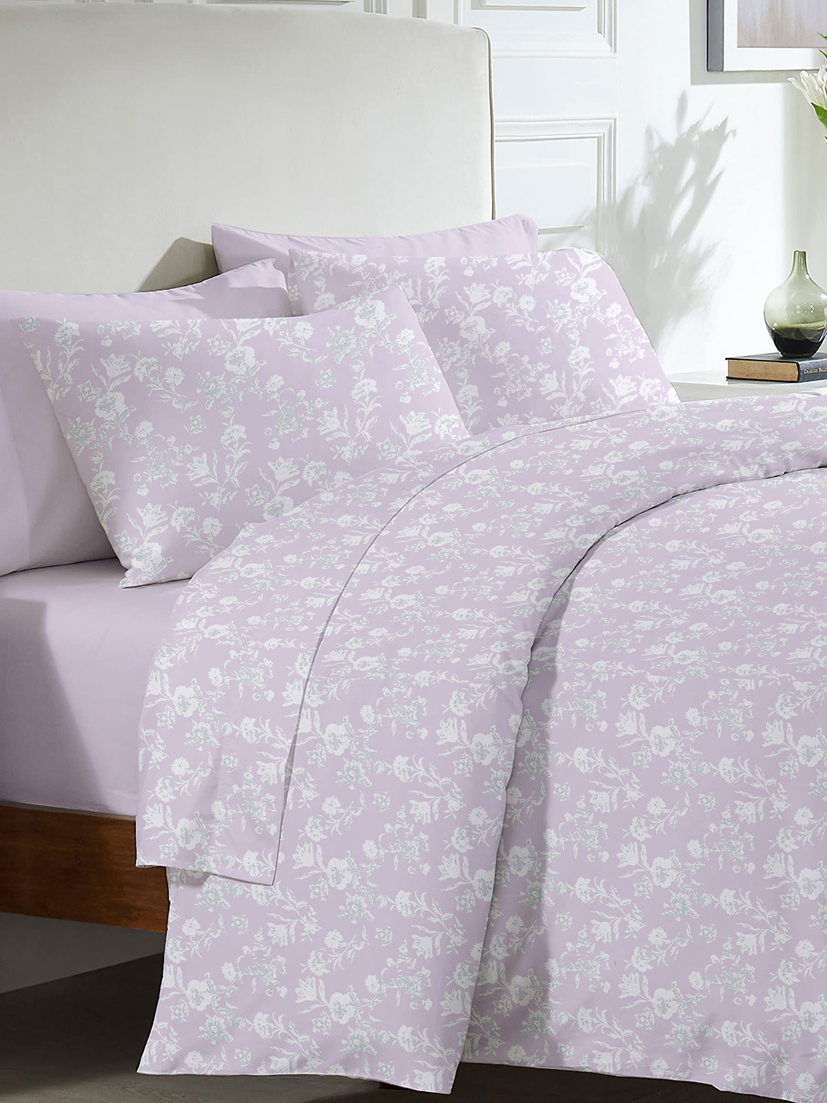 Σετ Σεντόνια Menta Εμπριμέ 340 Lila Υπέρδιπλο (235x250)