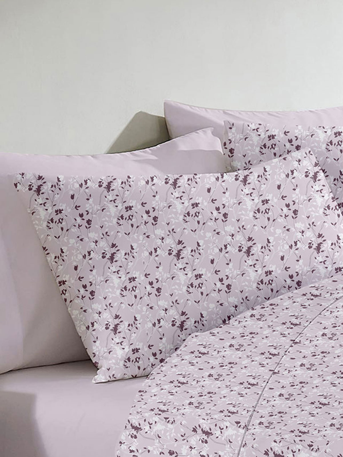 Μαξιλαροθήκη Menta Εμπριμέ 320 Lila 50x70