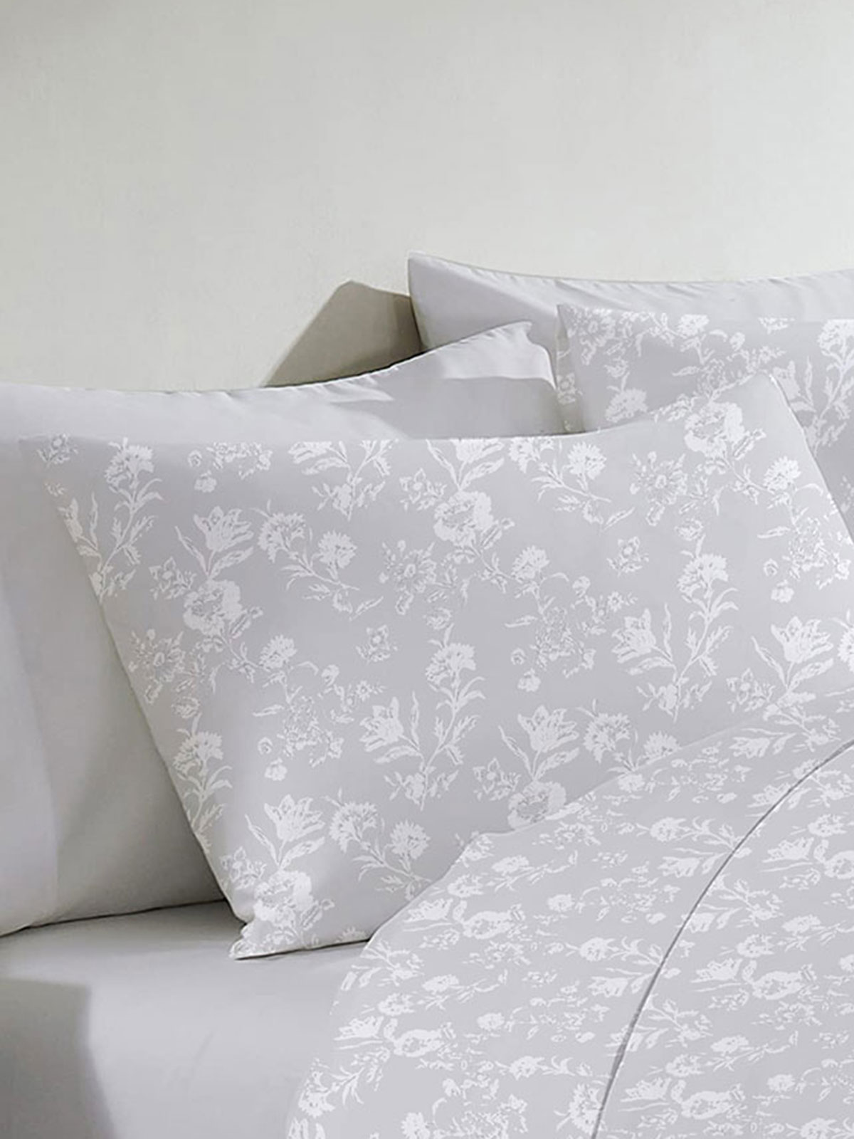 Μαξιλαροθήκη Menta Εμπριμέ 340 Grey 50x70