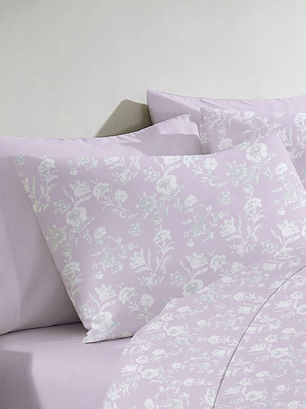 Μαξιλαροθήκη Menta Εμπριμέ 340 Lila 50x70