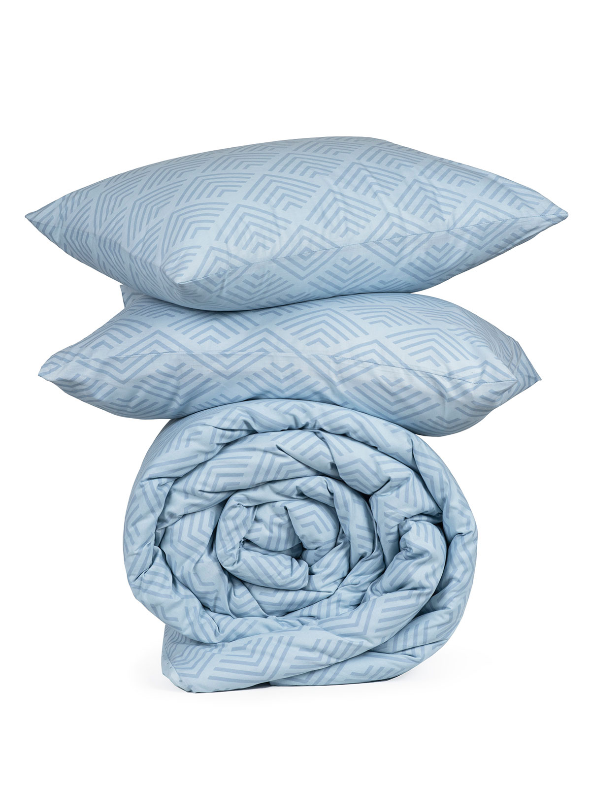 Σετ Σεντόνια Cotton Feelings 2048 Blue Διπλό με λάστιχο (150x205+30)