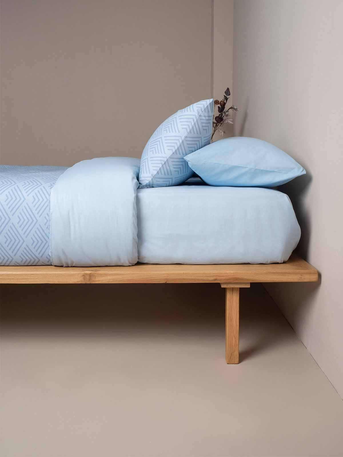 Σετ Σεντόνια Cotton Feelings 2048 Blue Διπλό με λάστιχο (150x205+30)