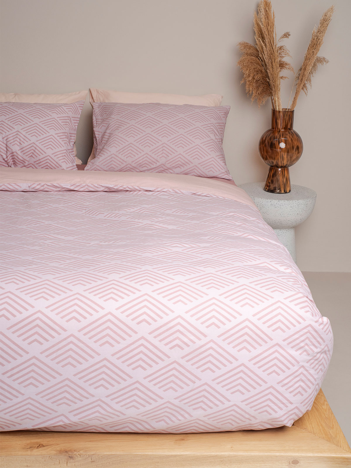 Σετ Σεντόνια Cotton Feelings 2048 Powder Διπλό με λάστιχο (150x205+30)