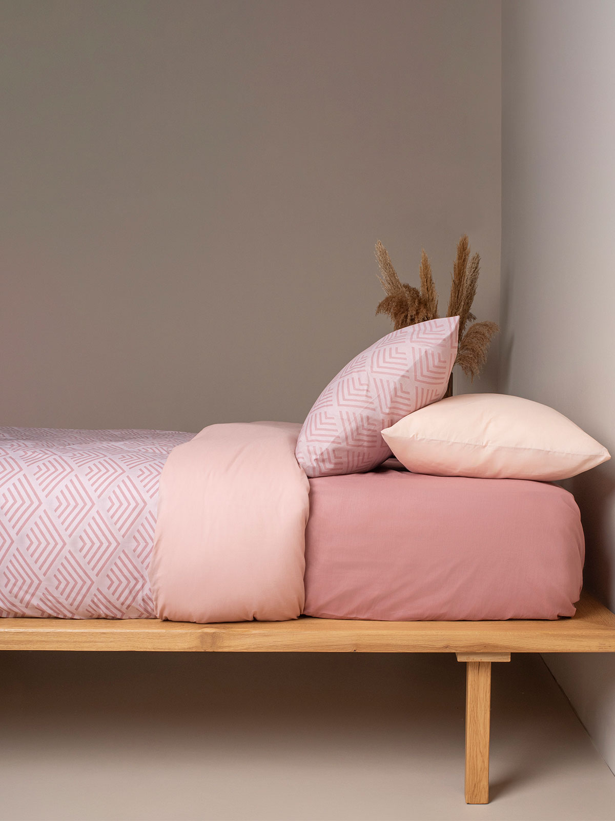 Σετ Σεντόνια Cotton Feelings 2048 Powder Διπλό με λάστιχο (150x205+30)