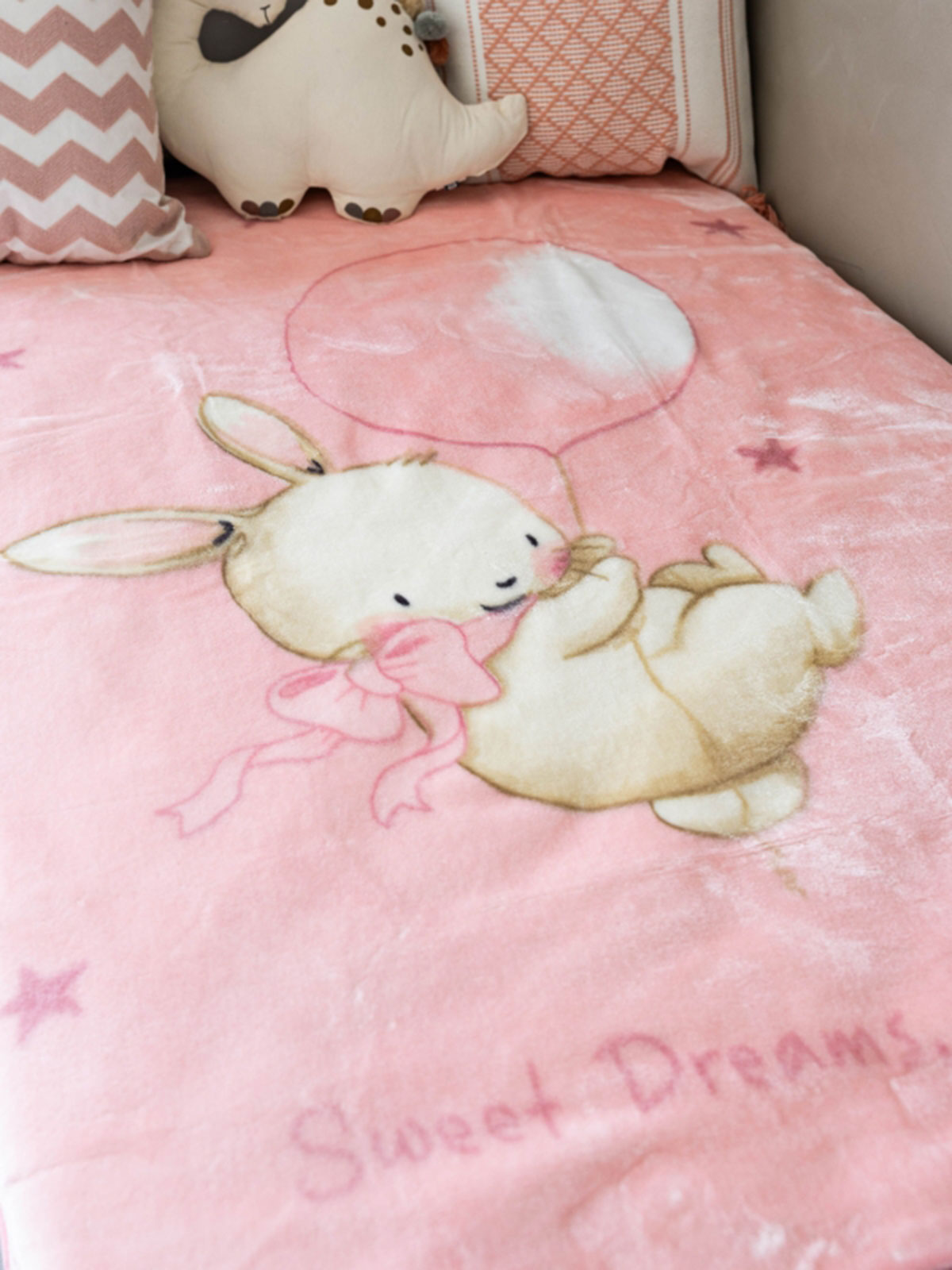 Κουβέρτα Βελουτέ Κούνιας 1545 Pink 110x140