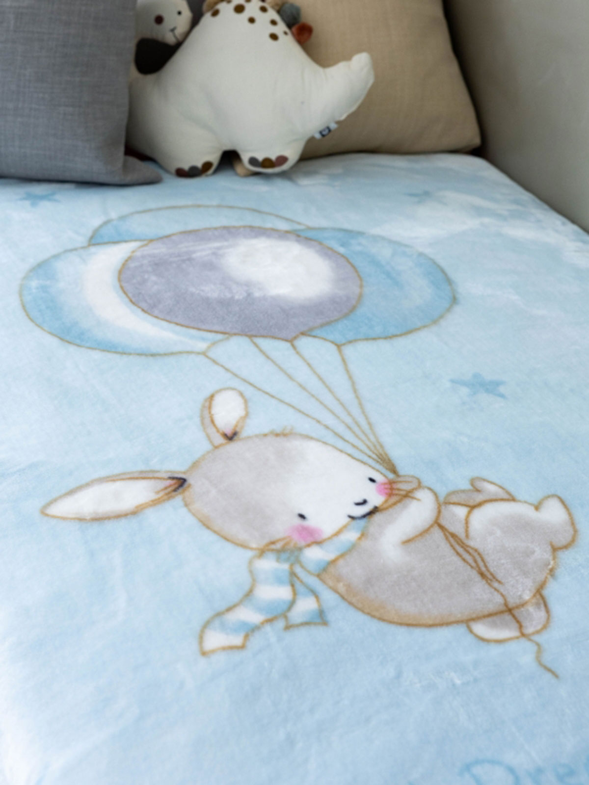 Κουβέρτα Βελουτέ Κούνιας 1546 Blue 110x140